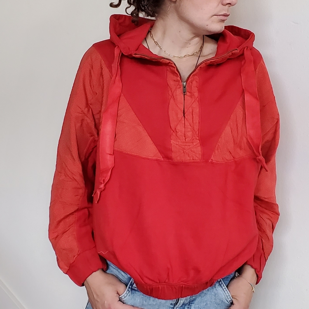 Urban Outfitters Out from Under Sophia Cropped Hoodie - red